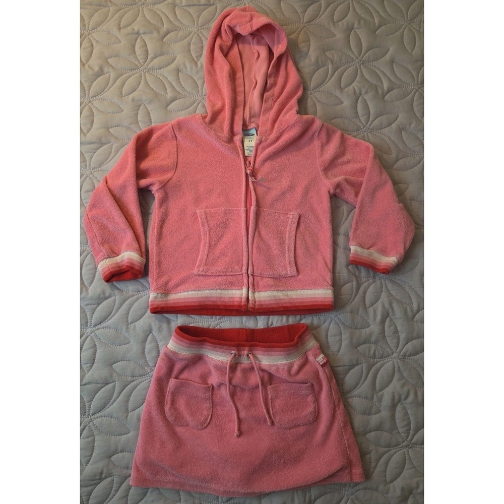 Vintage Girl's Old Navy Terrycloth Hoodie And Skort‎ Set Size 3T Pink Y2K